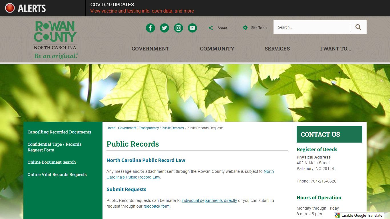 Public Records | Rowan County